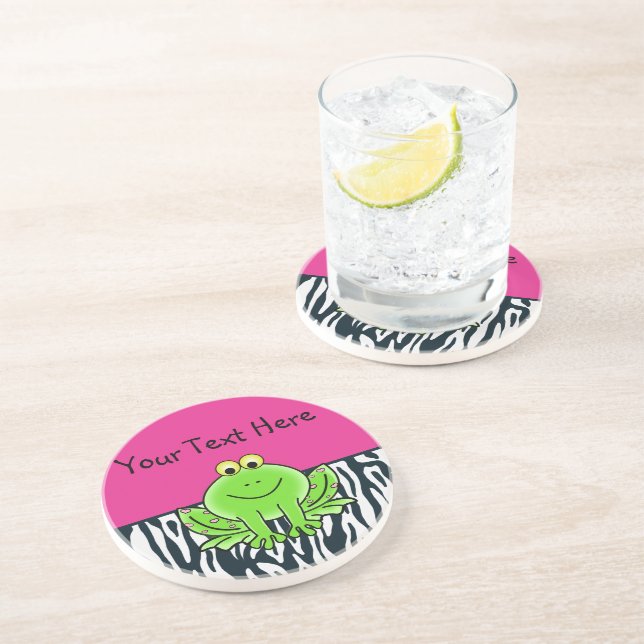 Grenouille sur le Dessous de verre Zebra Stripes (Côté)