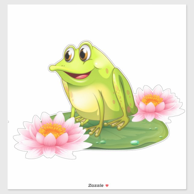 Grenouille sur Sticker Lili Pad (Feuille)