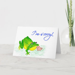 Grenouille verte 'Je suis désolé ! ' Carte