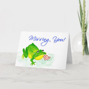 Grenouille verte 'Vous Manquez ! ' Carte