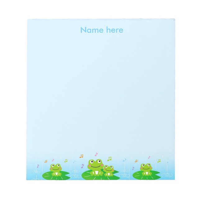 Grenouilles Chanceuses Simples Bloc-Notes (Devant)