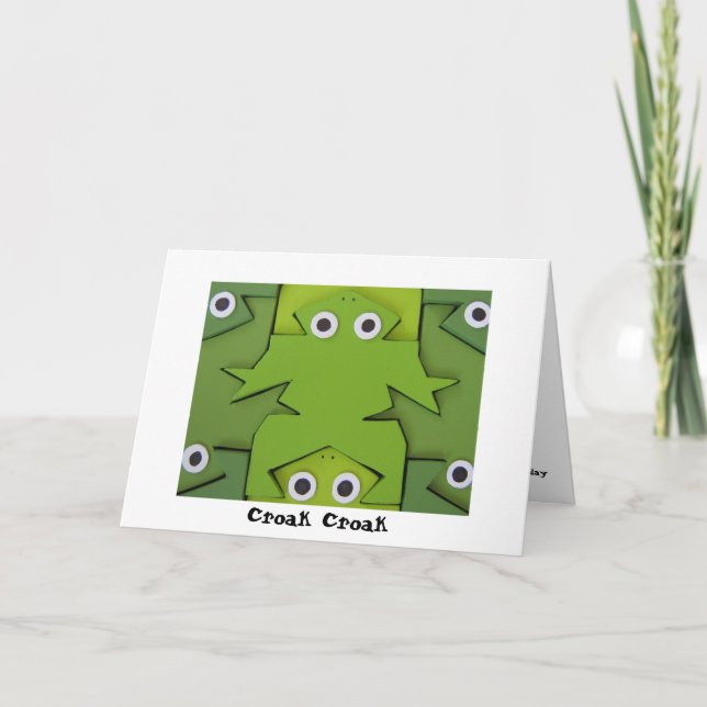 Grenouilles, Croak Croak Carte d'anniversaire (Devant)