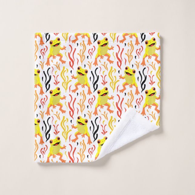 Grenouilles joueuses (Gant de toilette)