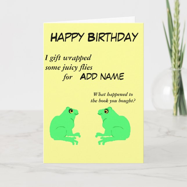 Grenouilles sur une carte d'anniversaire drôle et  (Devant)