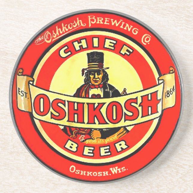 Grès Bière Oshkosh le Wisconsin - dessous de verre en (Devant)