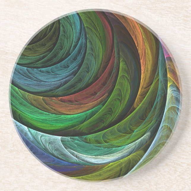 Grès Couleur Gloire Art Abstrait Dessous de verre en gr (Devant)