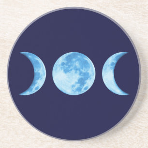 Grès Dessous de verre de la Lune en trois phases