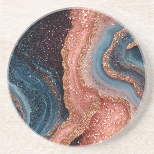 Grès Dessous de verre en agate pailleté bohème