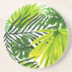 Grès dessous de verre en céramique Green Palms