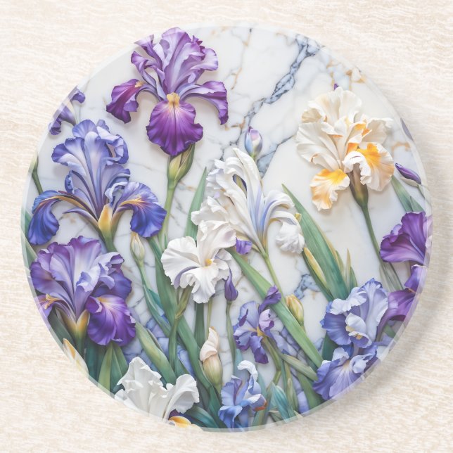 Grès Dessous de verre en marbre d'Iris (Devant)