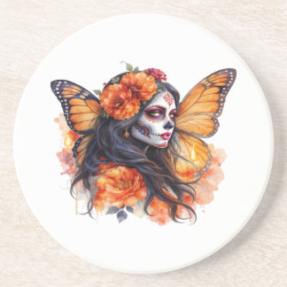 Grès Dessous de verre en pierre de Calavera Catrina