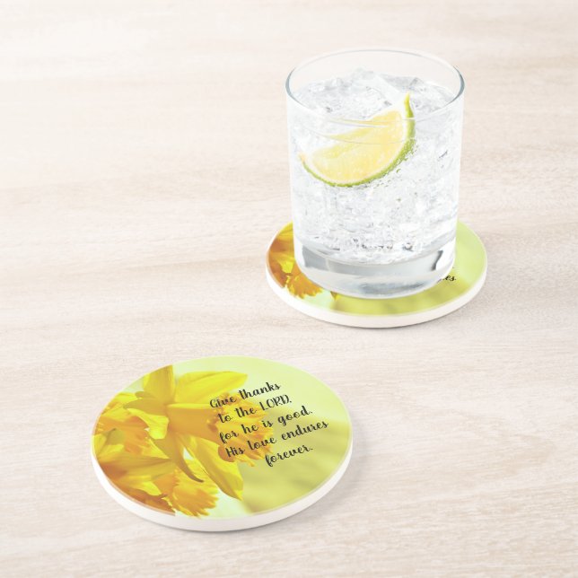 Grès Dessous de verre en pierre de sable Écriture jonqu (Côté)