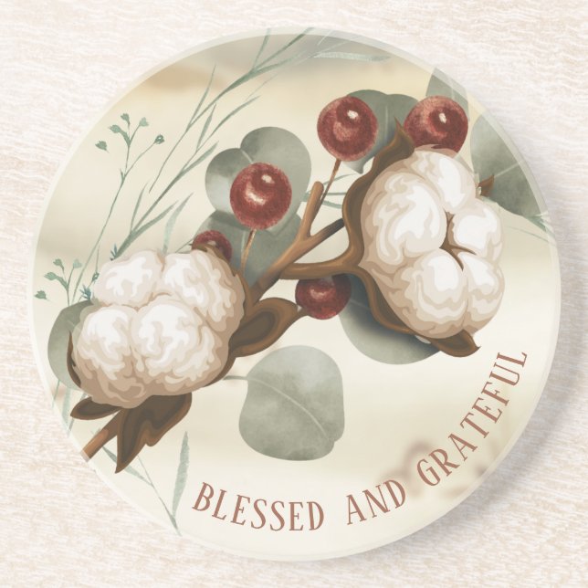 Grès Dessous de verre en pierre élégante Plante à poupé (Devant)