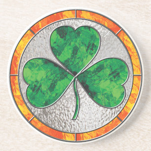 Grès Dessous de verre en verre de shamrock