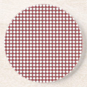Grès Dessous de verre rouge, noir et blanc En vichy