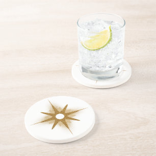 Grès Elégant Dessous de verre en pierre de Starburst Or