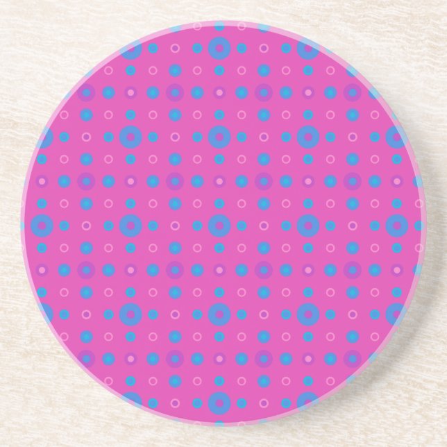 Grès Joli Dessous de verre en grès, Magenta et Bleu cla (Devant)