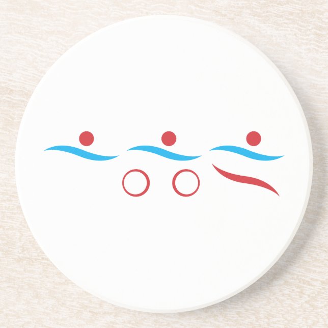 Grès Logo cool moderne Triathlon dessous de verre en gr (Devant)