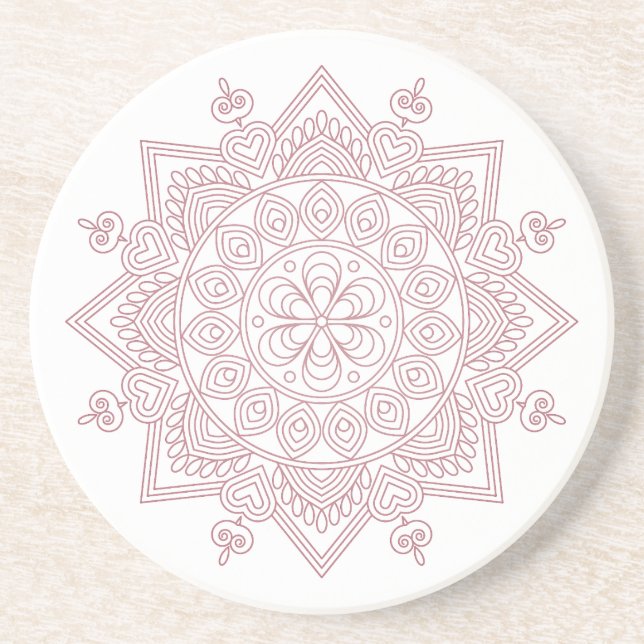 Grès Mindfulness Mandala Design Dessous de verre en grè (Devant)