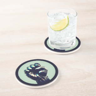 Grès POINTE 2a Dessous de verre circulaire en pierre