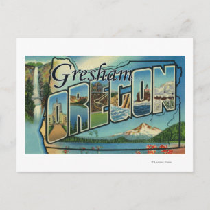 Gresham, Oregon - Large Letter Scenes Postcard