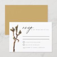 GRETA Watercolor Joshua Tree Wedding RSVP Card