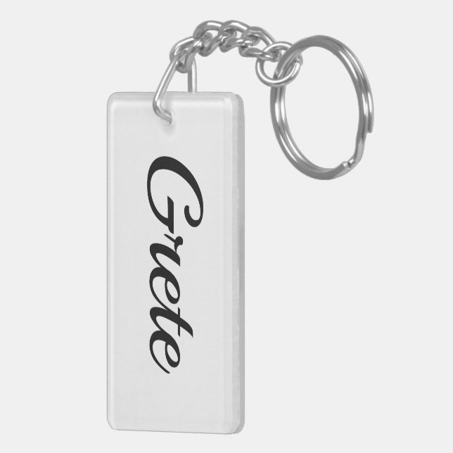 Grete black white keychain (Back Right)