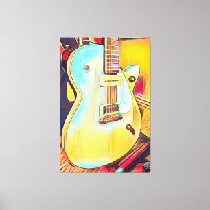 Gretsch Les Paul, Abstract Guitar Canvas Print