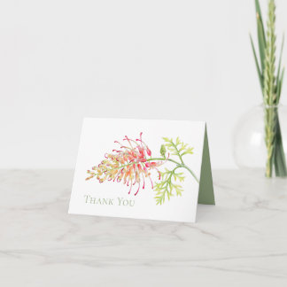 Grevillea Australian floral watercolor loopy lou Thank You Card