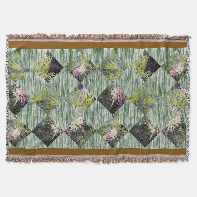 Grevillea: Embracing Nature's Diamond Patterns, Throw Blanket (Front)