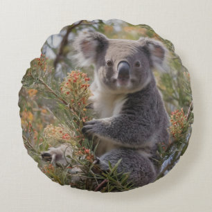 Grevillea Koala Bear, Round Pillow