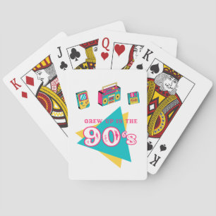 "Grew up in the 90's" retro graphic  Playing Cards