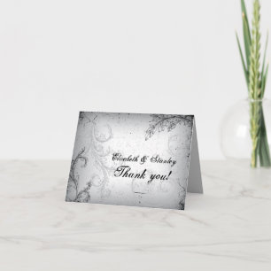 Grey 25th silver wedding anniversary Thank You