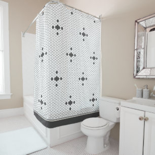 Grey 4-pointed star Hexagon Penny Tile Bathroom
