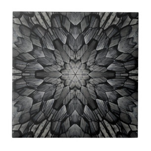 Grey 6 pointed star geometric stone mosaic  tile