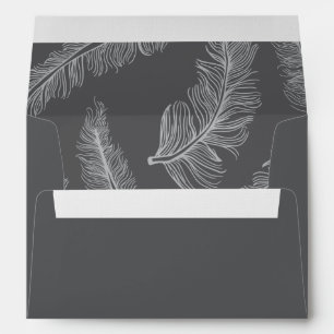 Grey A7 Pre-Addressed Feather Envelopes