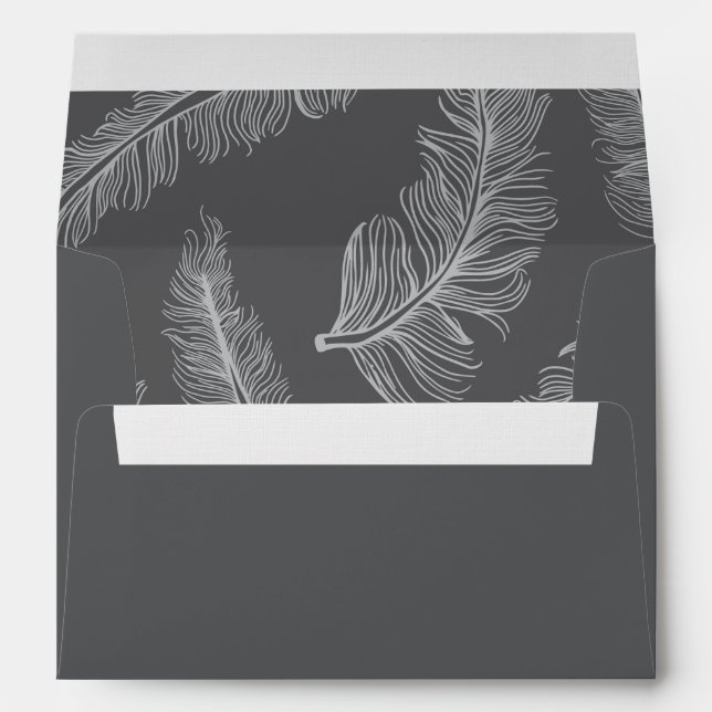 Grey A7 Pre-Addressed Feather Envelopes (Back (Bottom))