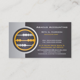 Grey Abacus Cartes de visite comptables