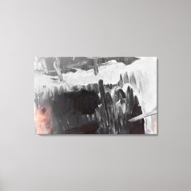 Grey Abstract Art Wrapped Canvas (Front)