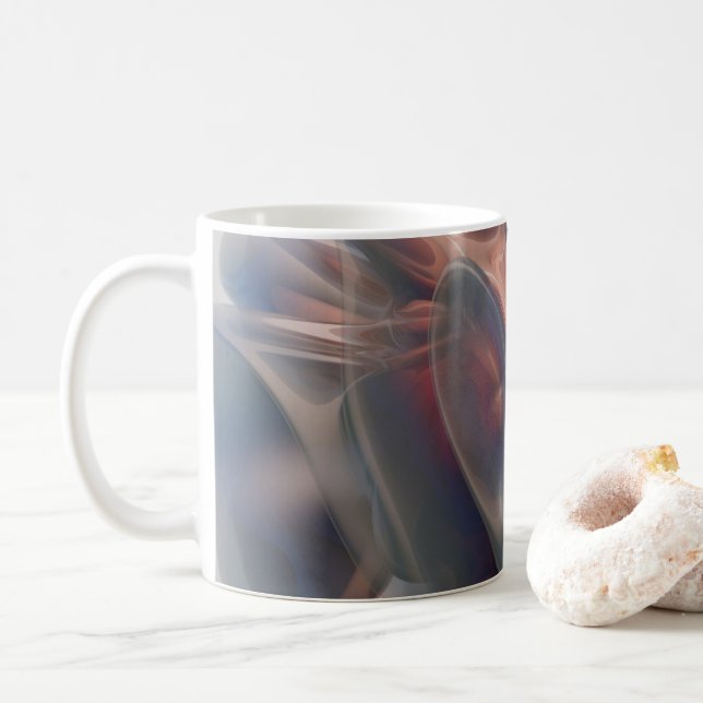 Grey Abstract Marble Texture Throw Pillow Coffee Mug (With Donut)