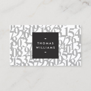 Grey Abstract Numbers for Accountants, Accounting Business Card