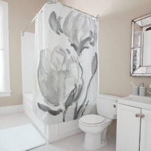 Grey Abstract Shower Curtain