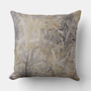 Grey Abstract Throw Pillow