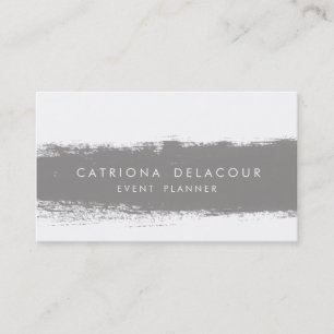 Grey Abstract Watercolor Splash Business Card