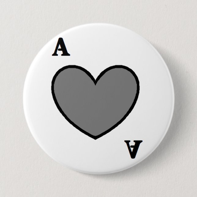 Grey Ace 3 Inch Round Button (Front)