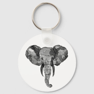 Grey African Elephant Keychain