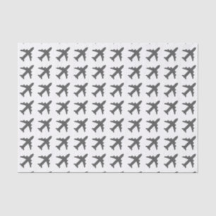 Grey Airplanes Tissue Paper