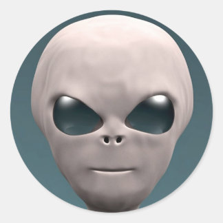 Grey Alien Classic Round Sticker