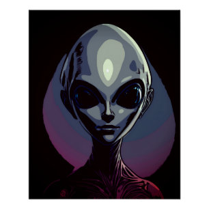 Grey Alien Extraterrestrial Art Poster