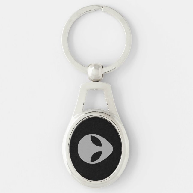 Grey Alien Head Keychain (Front)
